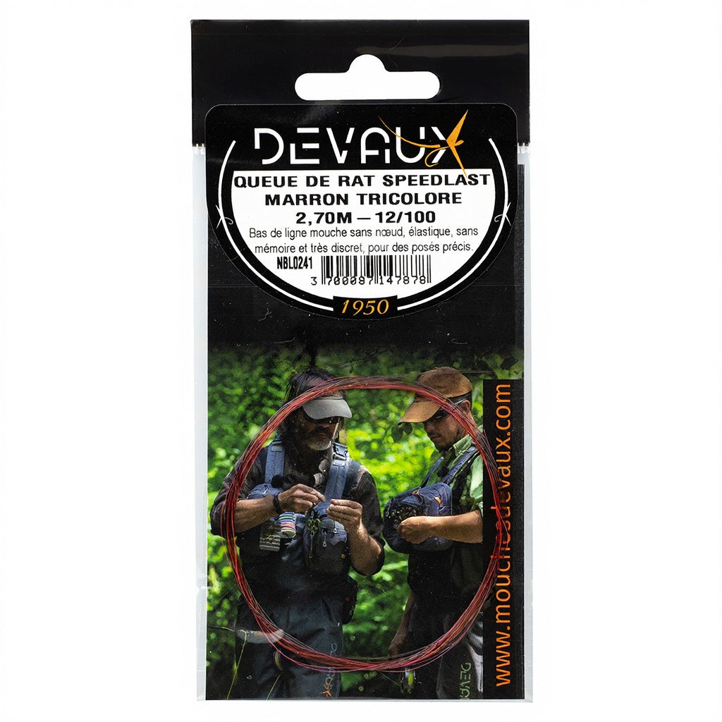Bas de ligne DEVAUX Queue de rat Speedlast marron tricolore 2,70 m