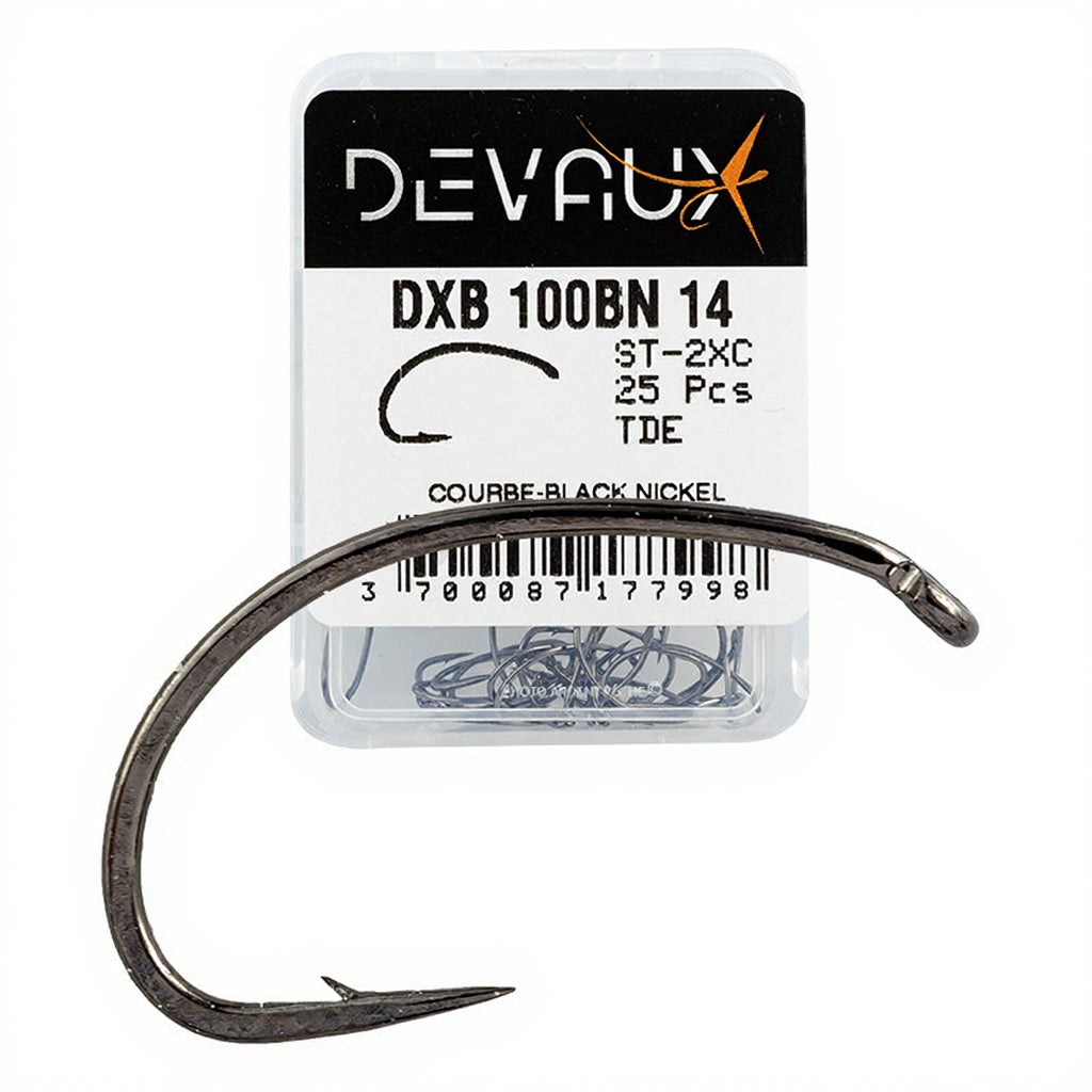 DEVAUX DXB 100 BN Fliegenhaken aus schwarzem Nickel, Menge: 25 Stück
