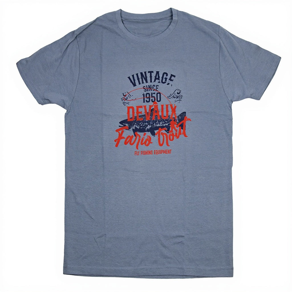 Tee-Shirt DEVAUX Vintage Gris Bleu