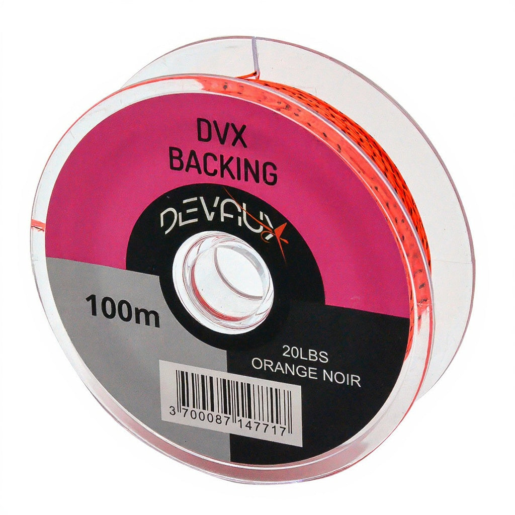 Backing DEVAUX Orange/Schwarz Tragkraft:20lb - Farbe:Orange/Schwarz - Länge:100m
